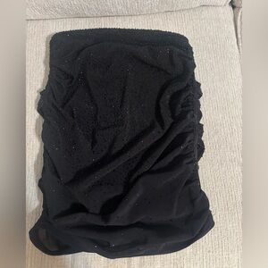 Oh Polly Black Strapless Dress with Glitter Accents